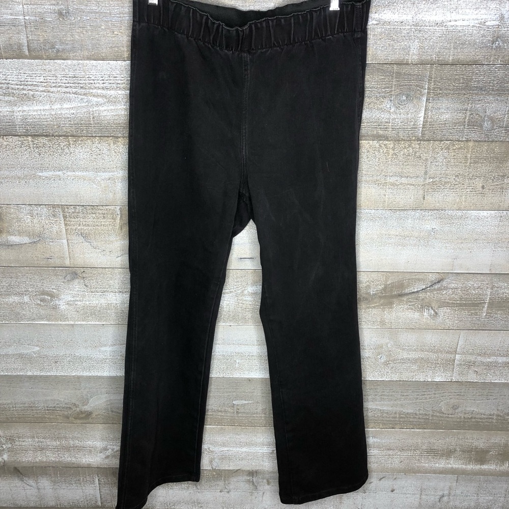 Soft Surroundings black wide leg lounge stretchy waistband wfh beach pants